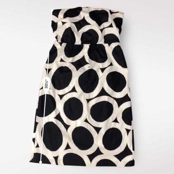 J. Crew NWOT Strapless‎ Geometric Mini Dress Womens Size 4 Black White - Picture 4 of 11
